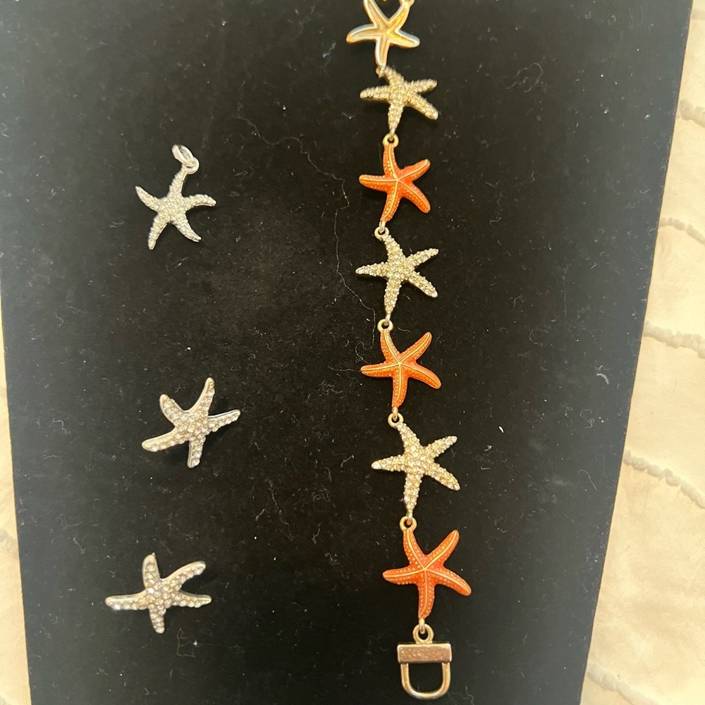 Starfish jewelry set - bracelet, earrings and necklace